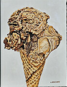Peanut Butter and Chocolate ice cream cone